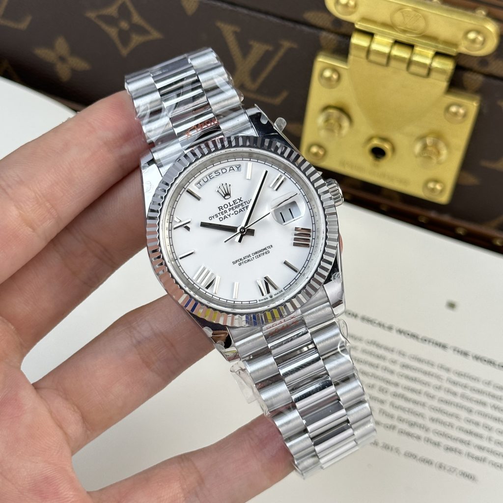 Rolex Day-Date 228236 Best Replica Watch White Dial 185 Gram QF Factory 40mm (2)