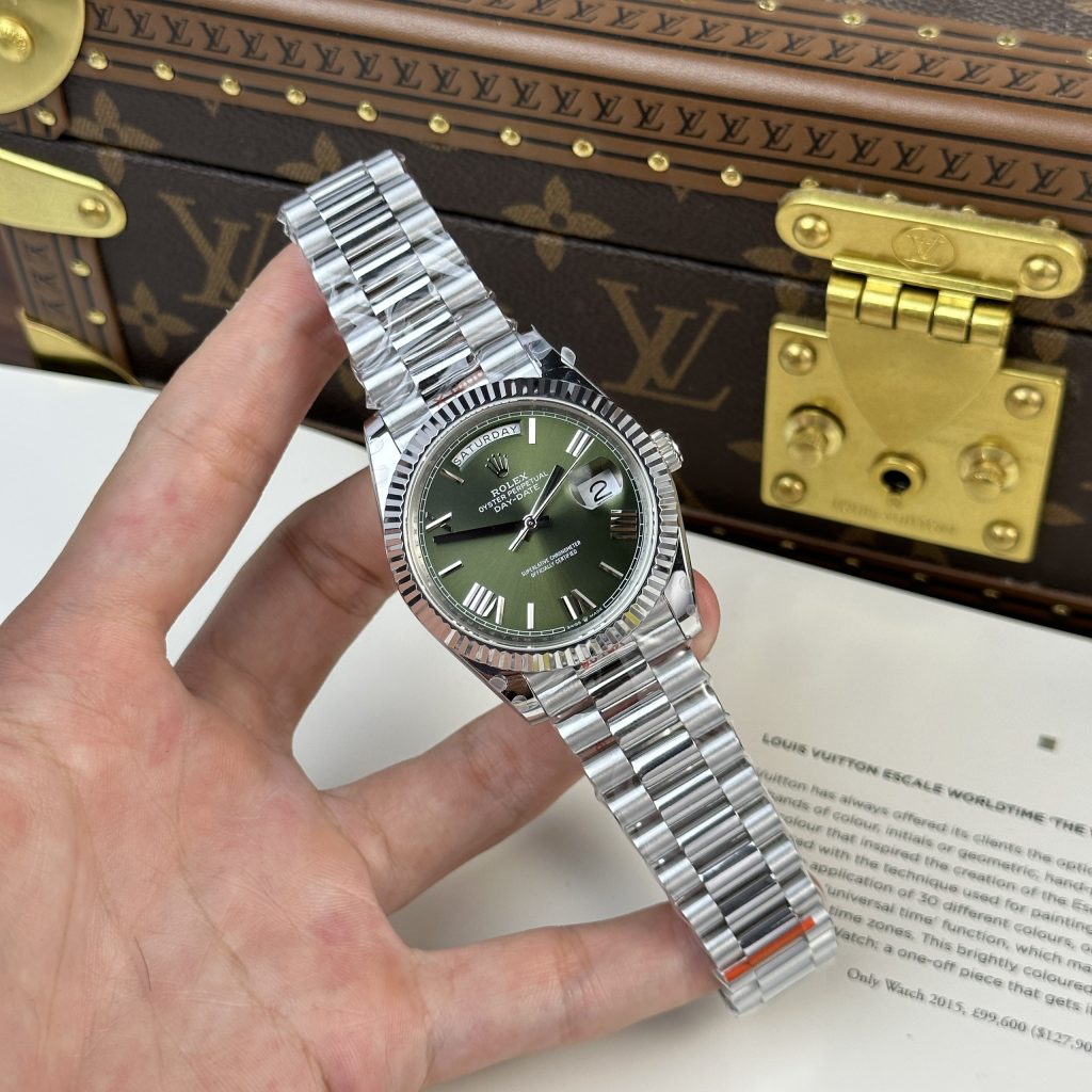 Rolex Day-Date 228236 Replica Watches Green Dial 185 Gram QF Factory 40mm (2)