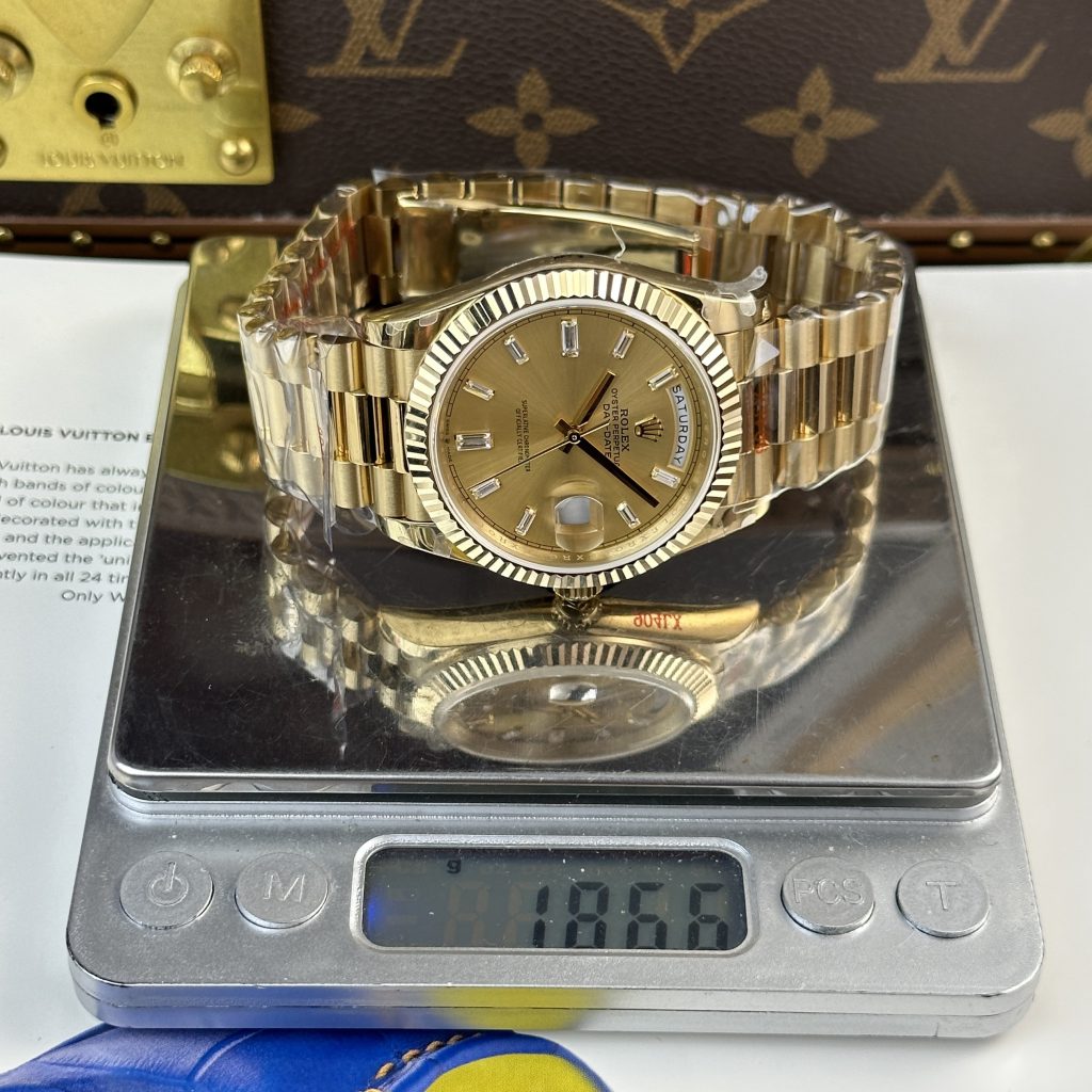 Rolex Day-Date 228238 Best Replica Watch Yellow Champagne 185gram QF Factory 40mm (2)