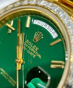 Rolex Day-Date 228238 Gold Wrapped Custom Moissanite Baguette Diamonds 40mm (1)