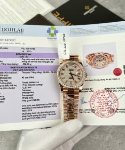Rolex Day-Date Custom Moissanite Diamonds 18K Rose Gold Wrapped GM Factory 40mm (7)
