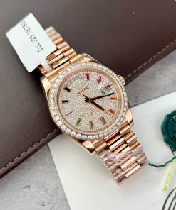 Rolex Day-Date Custom Moissanite Diamonds 18K Rose Gold Wrapped GM Factory 40mm (7)