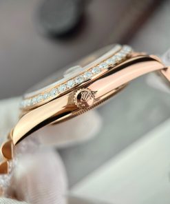 Rolex Day-Date Custom Moissanite Diamonds 18K Rose Gold Wrapped GM Factory 40mm (7)