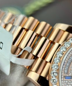 Rolex Day-Date Custom Moissanite Diamonds 18K Rose Gold Wrapped GM Factory 40mm (7)