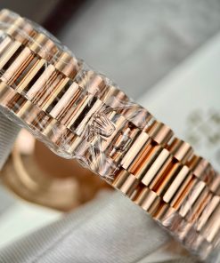 Rolex Day-Date Custom Moissanite Diamonds 18K Rose Gold Wrapped GM Factory 40mm (7)