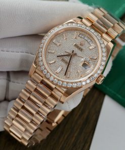 Rolex Day-Date Customs Moissanite Diamonds Dial Gold Wrapped 40mm