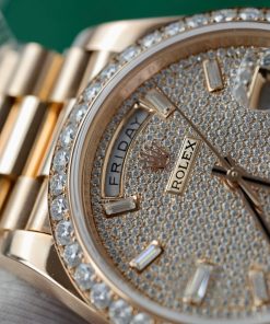 Rolex Day-Date Customs Moissanite Diamonds Dial Gold Wrapped 40mm