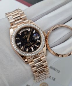 Rolex Day-Date Gold Wrapped Custom Moissanite Diamonds Eisenkiesel Dial GMF 40mm (2)