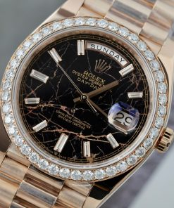 Rolex Day-Date Gold Wrapped Custom Moissanite Diamonds Eisenkiesel Dial GMF 40mm (2)