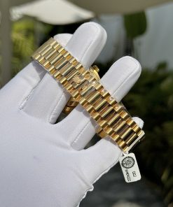 Rolex Day-Date Gold Wrapped Customs Moissanite Green Dial GM V3 40mm (6)