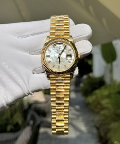Rolex Day-Date Gold Wrapped Customs Mother Of Pearl Dial & Moissanite GM V3 40mm (6)