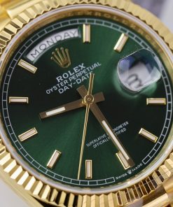 Rolex Day-Date Gold Wrapped Green Dial Best Replica GMF (2)