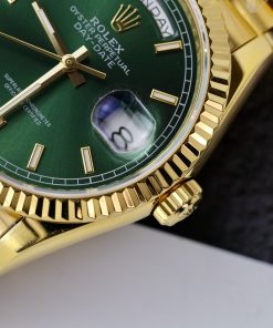 Rolex Day-Date Gold Wrapped Green Dial Best Replica GMF (2)