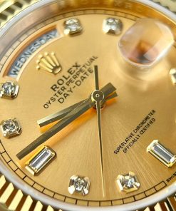 Rolex Day-Date Gold Wrapped Replica Watches Yellow Champagne Dial GMF 36mm (1)