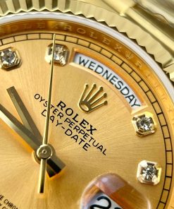 Rolex Day-Date Gold Wrapped Replica Watches Yellow Champagne Dial GMF 36mm (1)