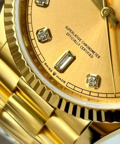 Rolex Day-Date Gold Wrapped Replica Watches Yellow Champagne Dial GMF 36mm (1)