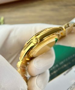 Rolex Day-Date Gold Wrapped Replica Watches Yellow Champagne Dial GMF 36mm (1)