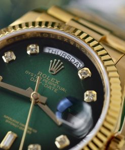Rolex Day-Date Green Ombre Gold Wrapped Best Replica Watch 36mm (1)