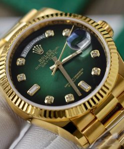 Rolex Day-Date Green Ombre Gold Wrapped Best Replica Watch 36mm (1)