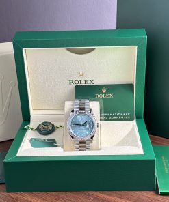 Rolex Day-Date Ice Blue Dial Bezel Diamonds Baguette GM Factory 40mm (2)