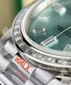 Rolex Day-Date Ice Blue Dial Bezel Diamonds Baguette GM Factory 40mm (2)