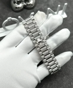 Rolex Day-Date Iced Out & 18K White Gold Best Replica 40mm (2)