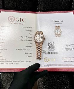 Rolex Day-Date Meteorite Dial Replica Watch Gold Wrapped Moissanite Diamonds 36mm (2)