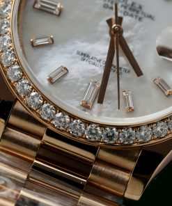 Rolex Day-Date Mother Of Pearl Dial Customs Moissanite Diamonds GMF 40mm