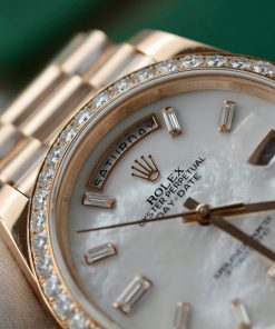 Rolex Day-Date Mother Of Pearl Dial Customs Moissanite Diamonds GMF 40mm