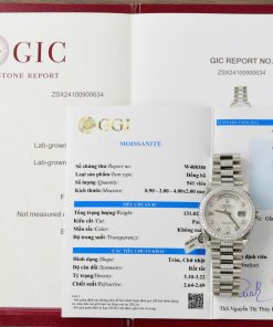 Rolex Day-Date Mother Of Pearl Dial Replica Watch Moissanite Diamonds Custom 36mm (2)