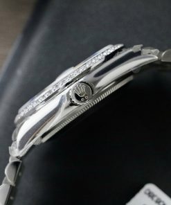 Rolex Day-Date Mother Of Pearl Dial Replica Watch Moissanite Diamonds Custom 36mm (2)