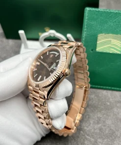 Rolex Day-Date Real Gold 18K Customs Diamond Chocolate Dial 40mm (2)