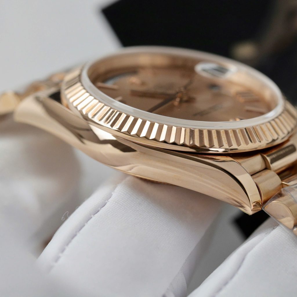 Rolex Day-Date Replica 11 Watch Pink Dial Gold Wrapped GM Factory 40mm (2)