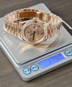 Rolex Day-Date Replica 11 Watch Pink Dial Gold Wrapped GM Factory 40mm (2)