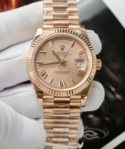 Rolex Day-Date Replica 11 Watch Pink Dial Gold Wrapped GM Factory 40mm (2)