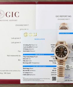 Rolex Day-Date Replica Watch Gold Wrapped Moissanite Diamonds Chocolate Dial GMF 40mm (10)