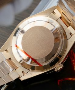 Rolex Day-Date Replica Watch Gold Wrapped Moissanite Diamonds Chocolate Dial GMF 40mm (10)