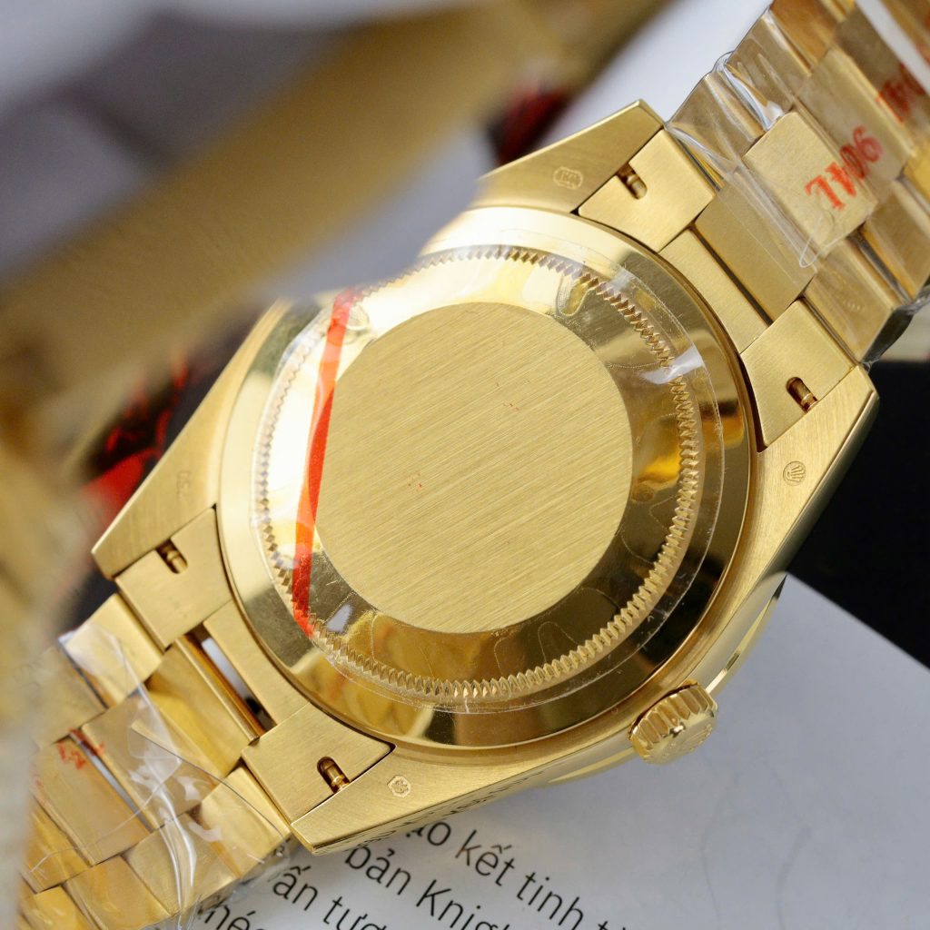 Rolex Day-Date Replica Watch Gold Wrapped Ruby + Moissanite Diamonds Custom GMF 40mm (2)