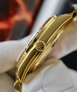 Rolex Day-Date Replica Watch Gold Wrapped Ruby + Moissanite Diamonds Custom GMF 40mm (2)