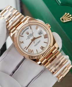 Rolex Day-Date Replica Watch White Dial Gold Wrapped GM Factory 40mm (2)
