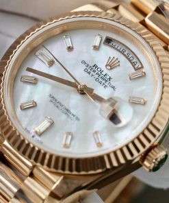 Rolex Day-Date Rose Gold Wrapped Customs Mother Of Pearl Dial & Moissanite GM V3 40mm (14)