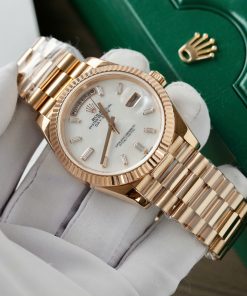 Rolex Day-Date Rose Gold Wrapped Customs Mother Of Pearl Dial & Moissanite GM V3 40mm (14)