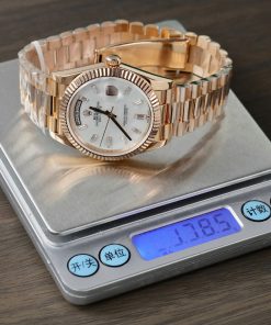 Rolex Day-Date Rose Gold Wrapped Customs Mother Of Pearl Dial & Moissanite GM V3 40mm (14)