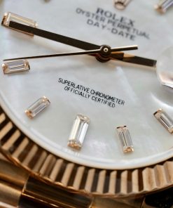 Rolex Day-Date Rose Gold Wrapped Customs Mother Of Pearl Dial & Moissanite GM V3 40mm (14)