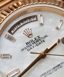 Rolex Day-Date Rose Gold Wrapped Customs Mother Of Pearl Dial & Moissanite GM V3 40mm (14)