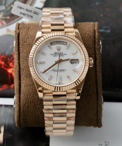 Rolex Day-Date Rose Gold Wrapped Customs Mother Of Pearl Dial & Moissanite GM V3 40mm (14)