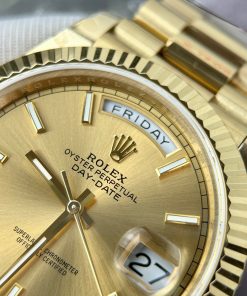 Rolex Day-Date Yellow Champagne Dial Best Replica GM Factory 176 Gram 40mm (1)