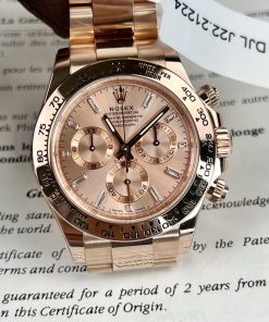 Rolex Daytona 116505 Replica Watches 18K Gold Wrapped Pink Dial 40mm (1)