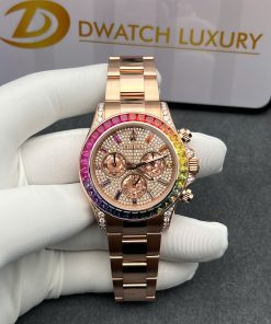 Rolex Daytona 116595RBOW 18K Solid Gold & Naturals Diamonds Gemstones 40mm (1)