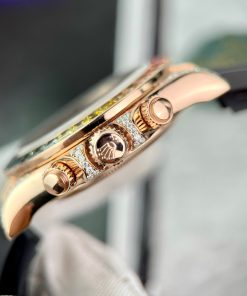 Rolex Daytona 18K Rose Gold Wrapped and Moissanite Diamonds Rep 11